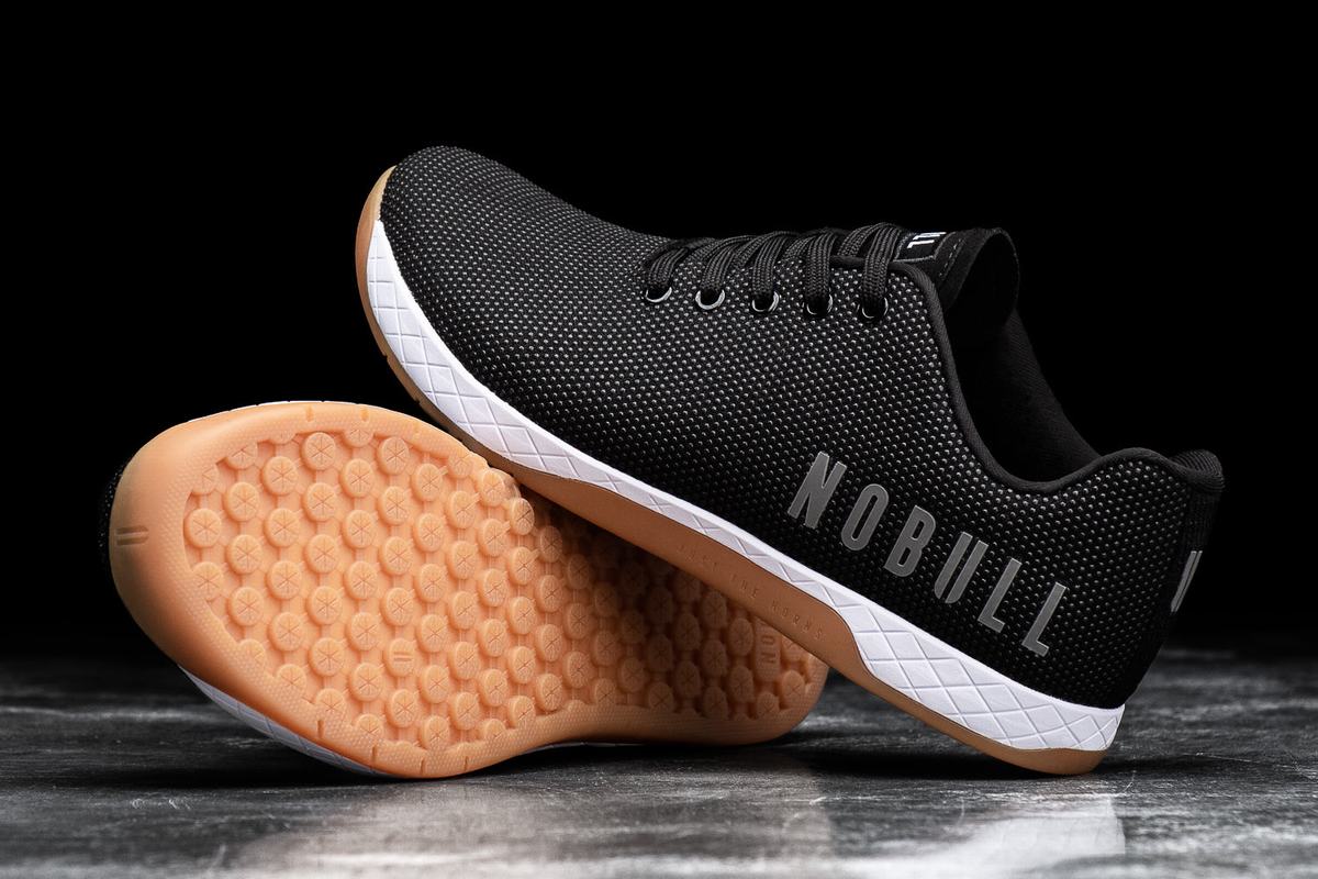 Nobull Superfabric Men's Crossfit Shoes Black White | Australia (YW7230)